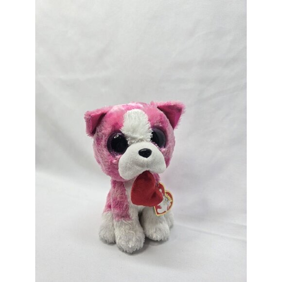 Ty Other - Ty Beanie Boo “Romeo” the Pink Dog Holding Heart (6 inch) Vintage Beanies